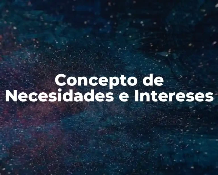 Concepto de Necesidades e Intereses