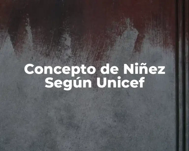 Concepto de Niñez Según Unicef