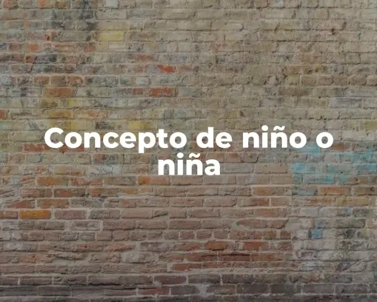 Concepto de niño o niña