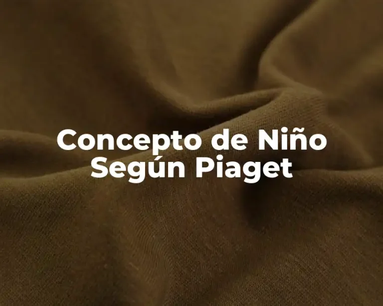 Concepto de Niño Según Piaget