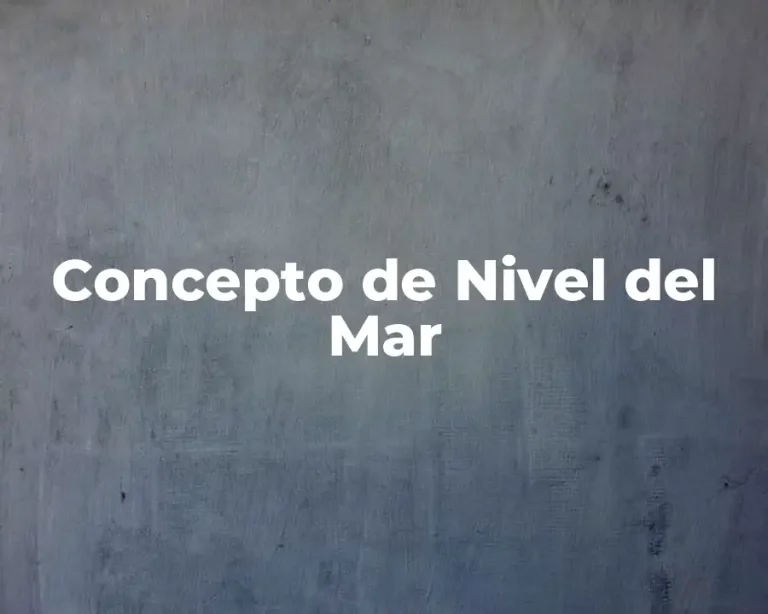 Concepto de Nivel del Mar
