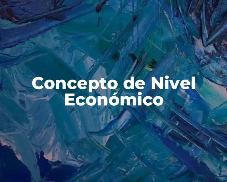 Concepto de Nivel Económico