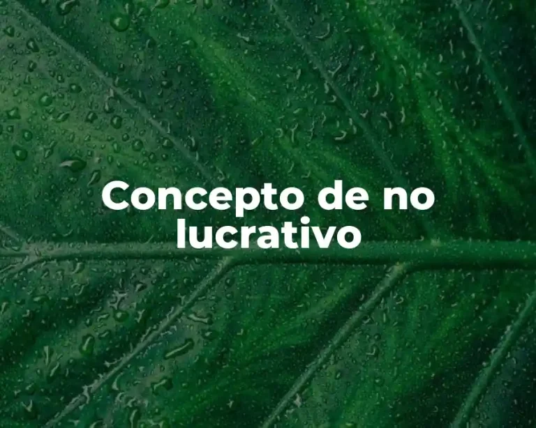 Concepto de no lucrativo