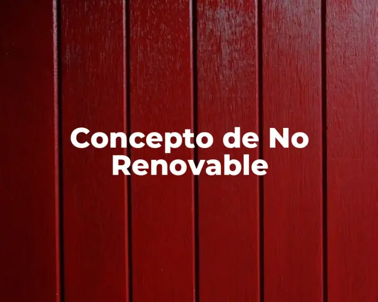 Concepto de No Renovable