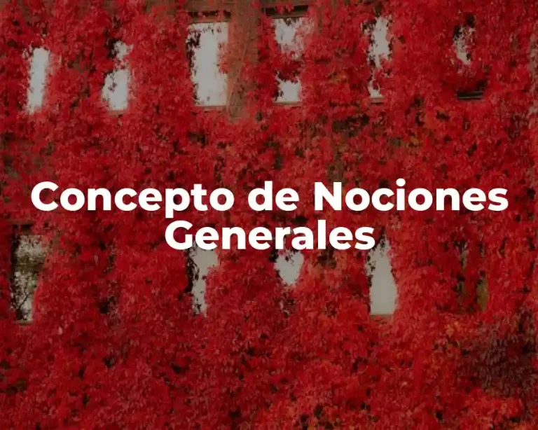 Concepto de Nociones Generales