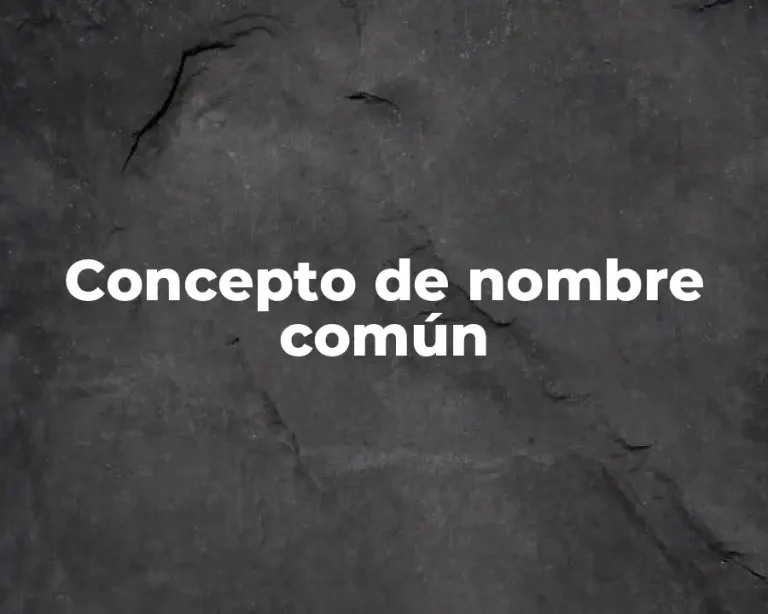 Concepto de nombre común