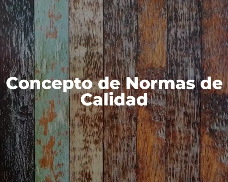 Concepto de Normas de Calidad