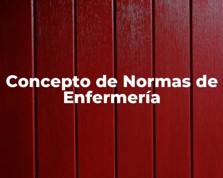 Concepto de Normas de Enfermería