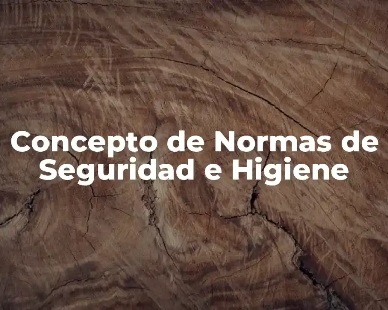 Concepto de Normas de Seguridad e Higiene