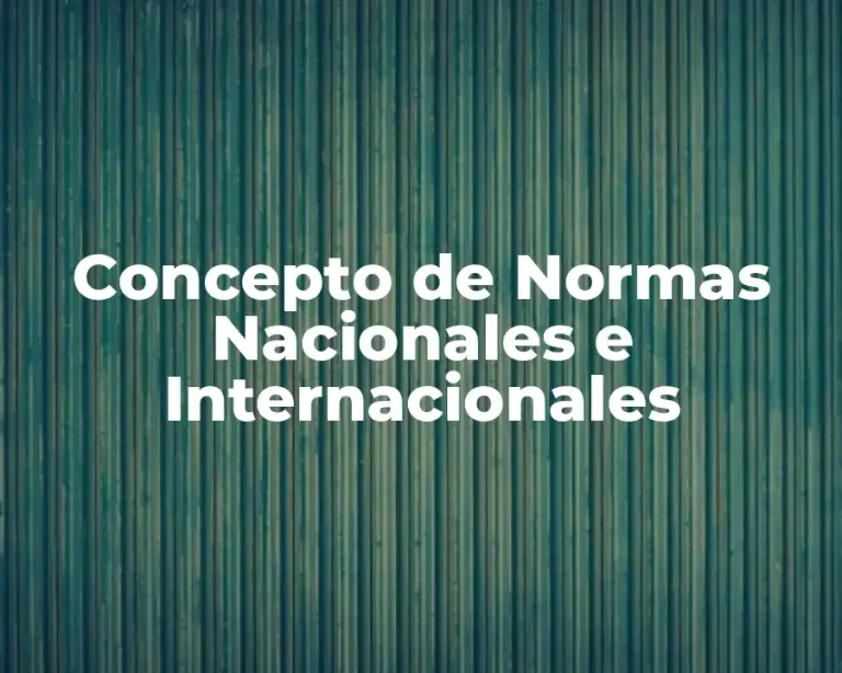 Concepto de Normas Nacionales e Internacionales