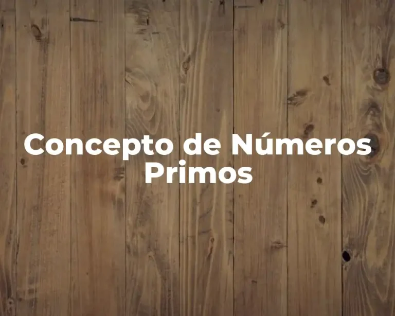 Concepto de Números Primos
