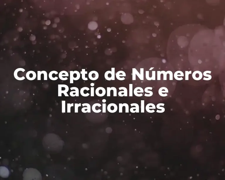 Concepto de Números Racionales e Irracionales