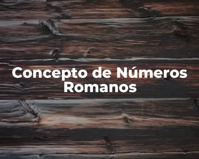 Concepto de Números Romanos