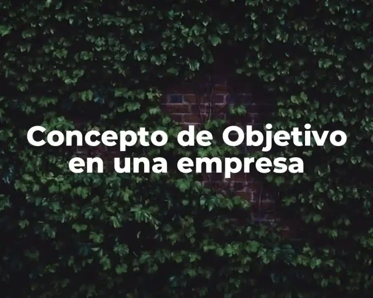 Concepto de Objetivo en una empresa