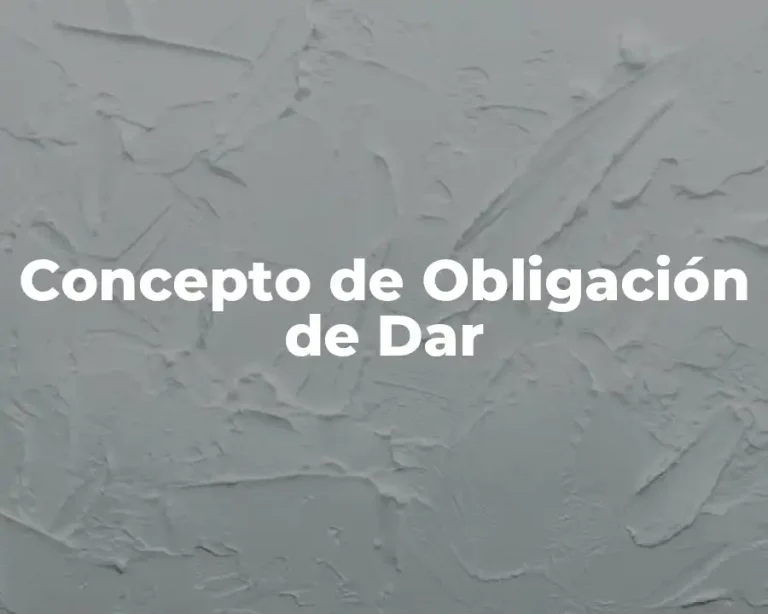 Concepto de Obligación de Dar