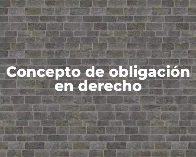 Concepto de obligación en derecho