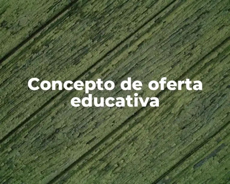 Concepto de oferta educativa