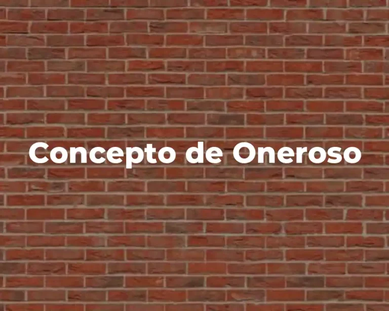 Concepto de Oneroso