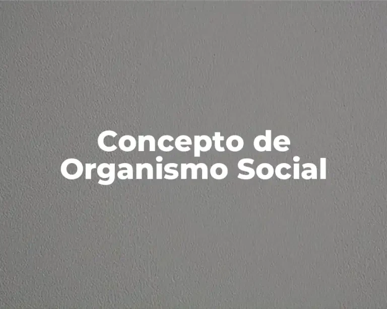 Concepto de Organismo Social
