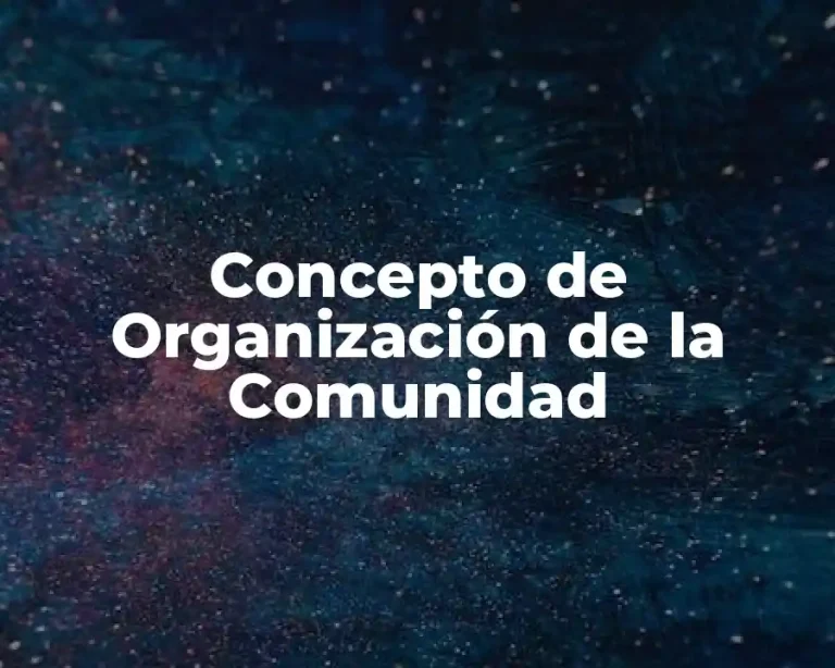 Concepto de Organización de la Comunidad