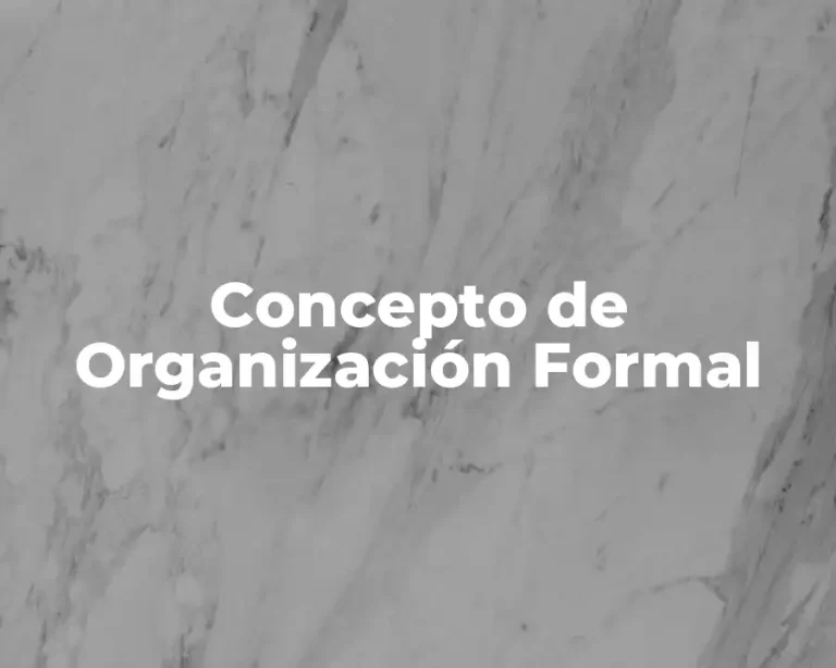 Concepto de Organización Formal