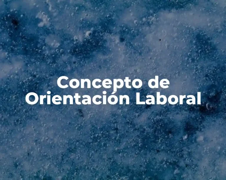 Concepto de Orientación Laboral