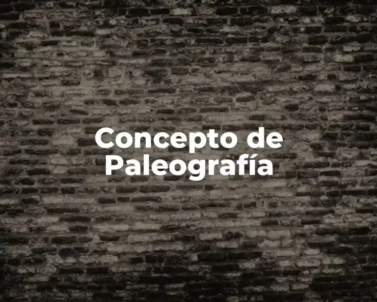 Concepto de Paleografía