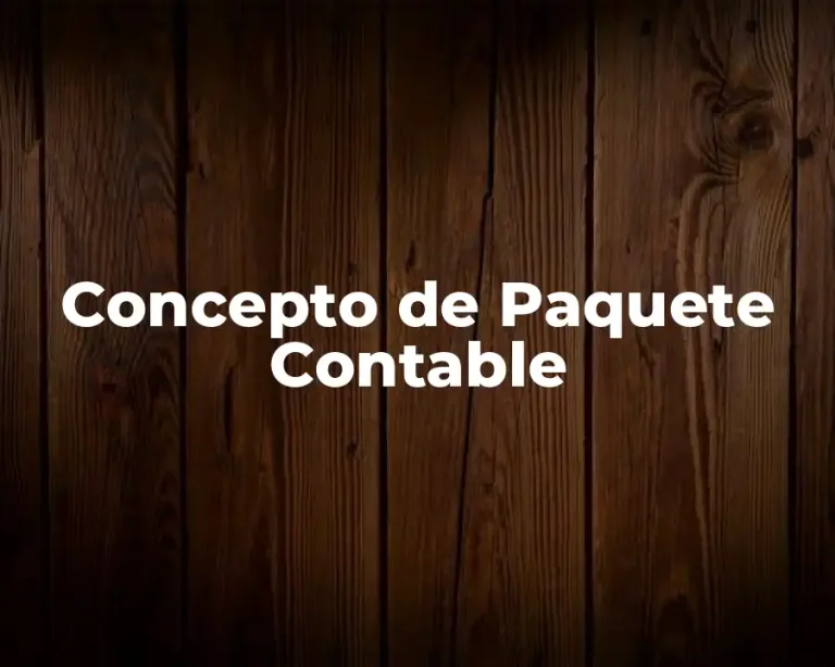 Concepto de Paquete Contable