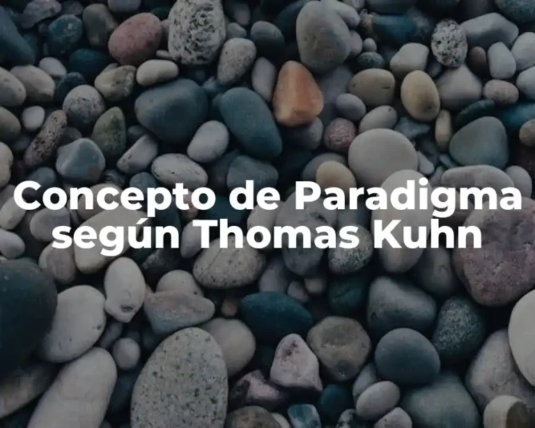 Concepto de Paradigma según Thomas Kuhn