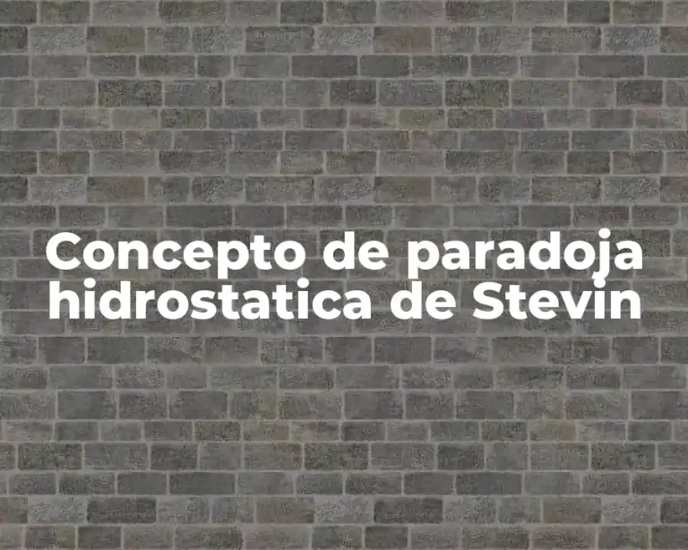 Concepto de paradoja hidrostatica de Stevin