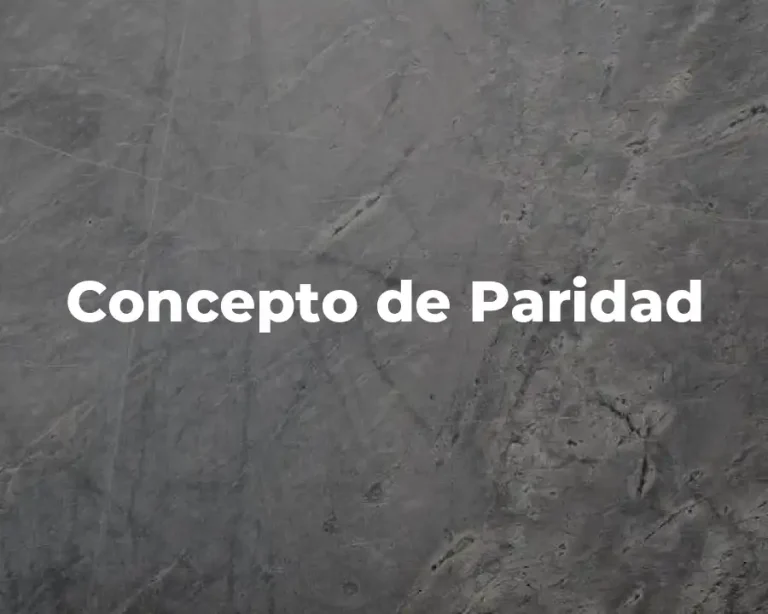 Concepto de Paridad