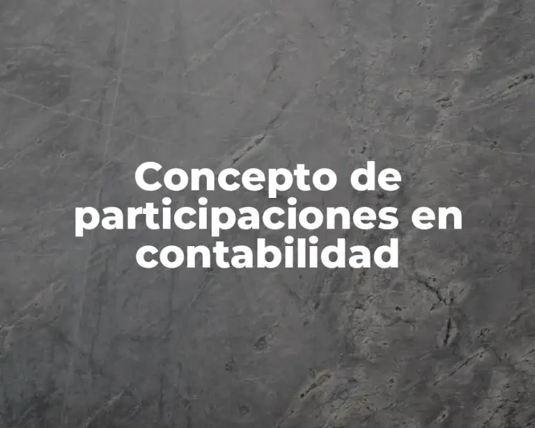 Concepto de participaciones en contabilidad