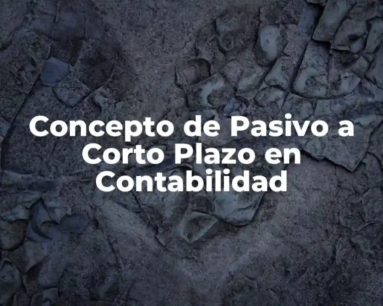 Concepto de Pasivo a Corto Plazo en Contabilidad