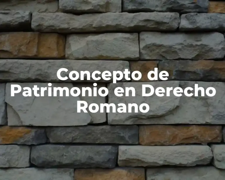 Concepto de Patrimonio en Derecho Romano