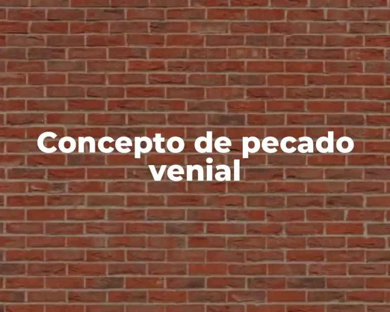 Concepto de pecado venial