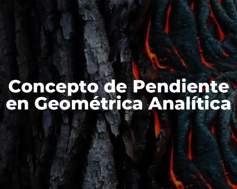 Concepto de Pendiente en Geométrica Analítica