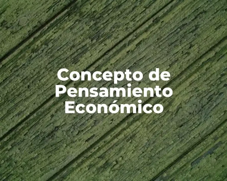 Concepto de Pensamiento Económico