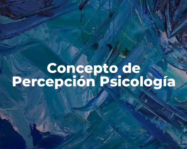 Concepto de Percepción Psicología