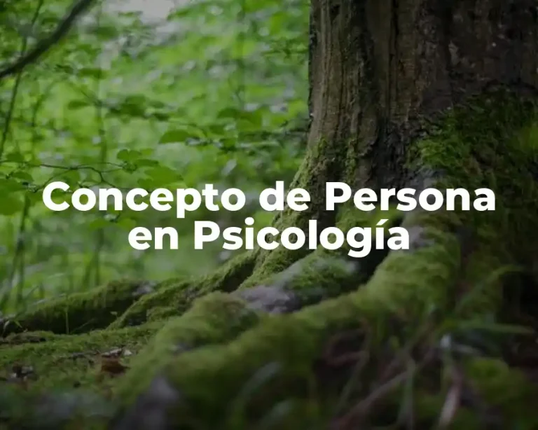 Concepto de Persona en Psicología
