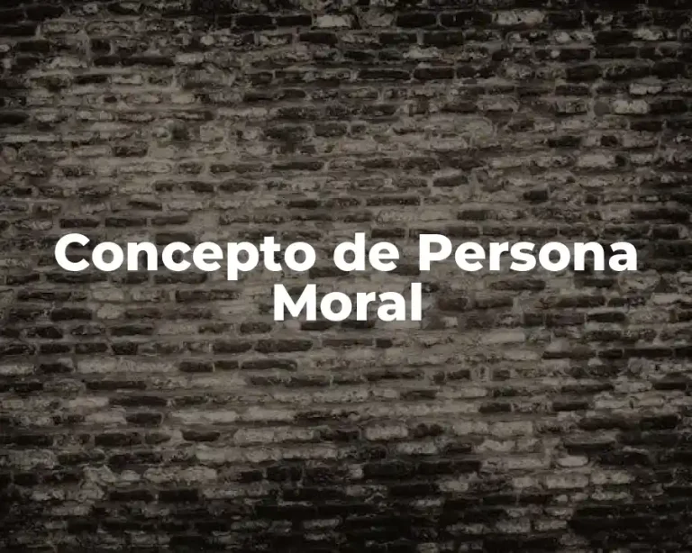Concepto de Persona Moral
