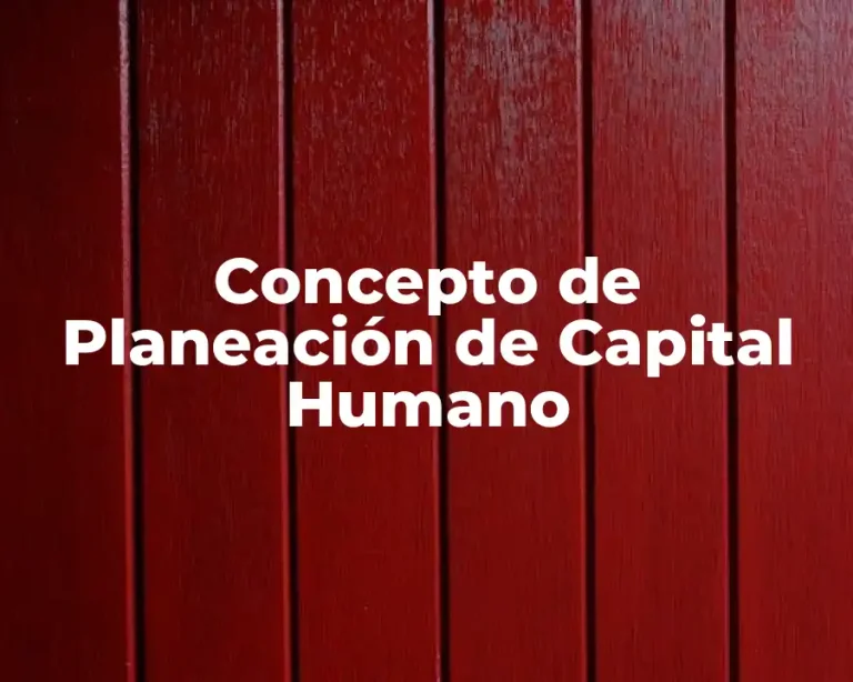 Concepto de Planeación de Capital Humano
