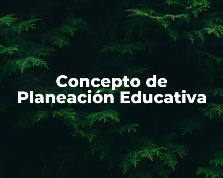 Concepto de Planeación Educativa