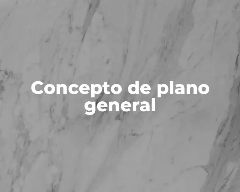 Concepto de plano general