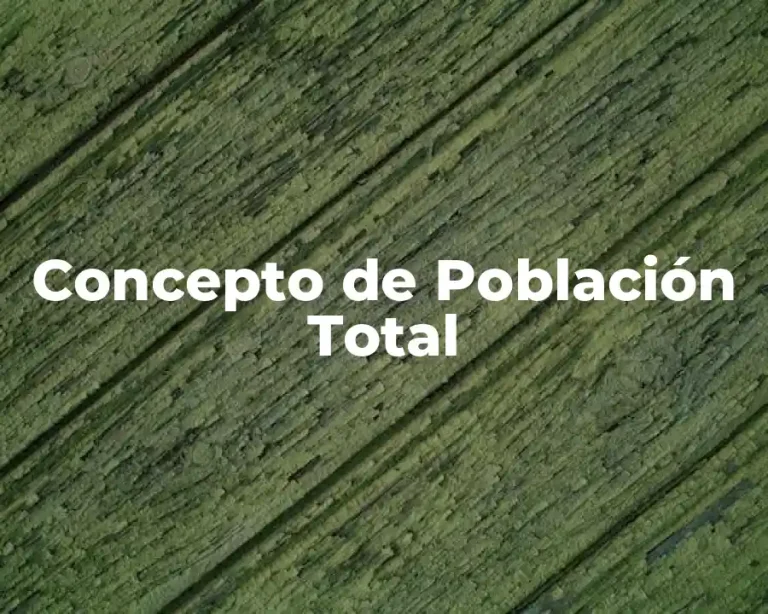 Concepto de Población Total