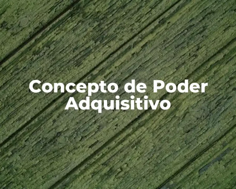 Concepto de Poder Adquisitivo