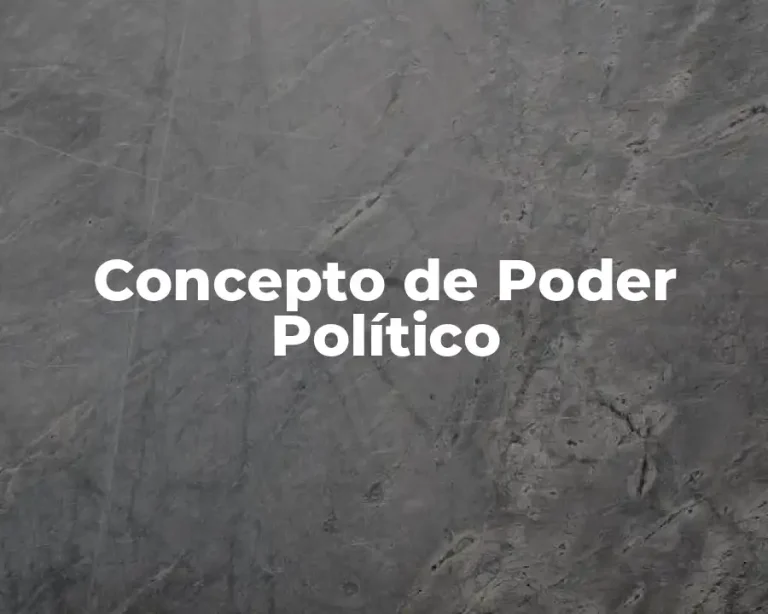 Concepto de Poder Político