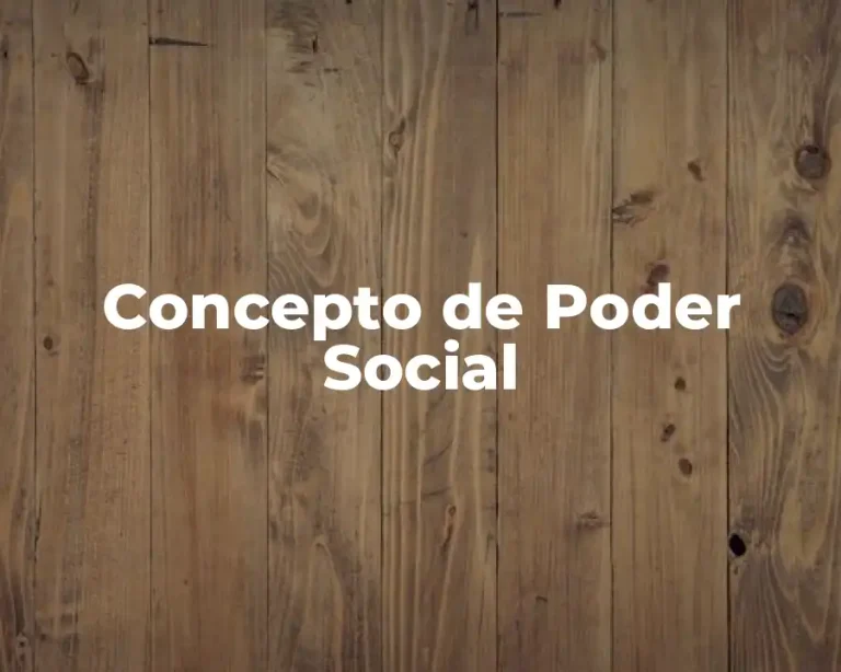 Concepto de Poder Social