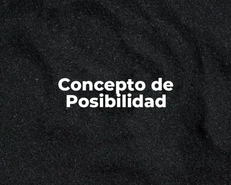 Concepto de Posibilidad