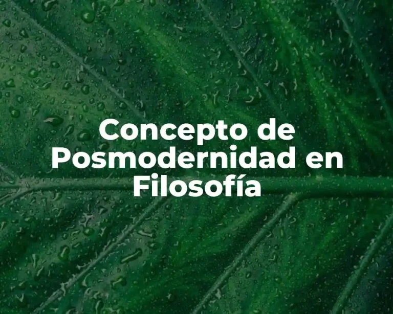 Concepto de Posmodernidad en Filosofía