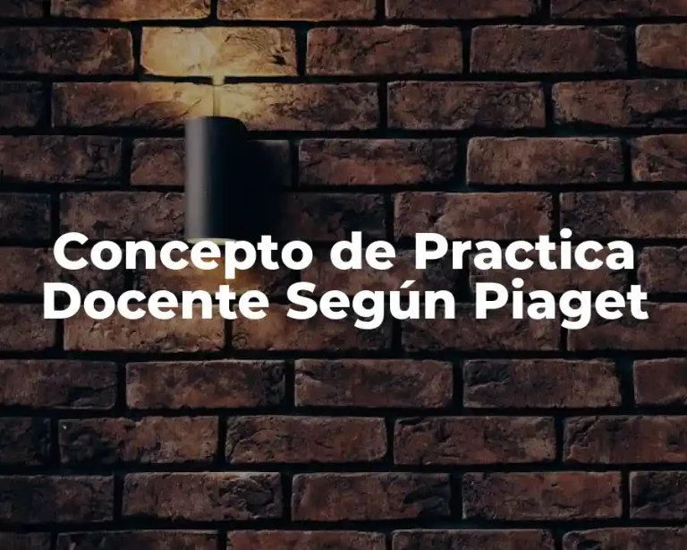 Concepto de Practica Docente Según Piaget